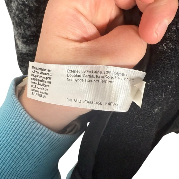 Eileen Fisher Oversized Sprinkle Open Felted Wool Silk Coat Grey/Black S/M - Picture 12 of 12